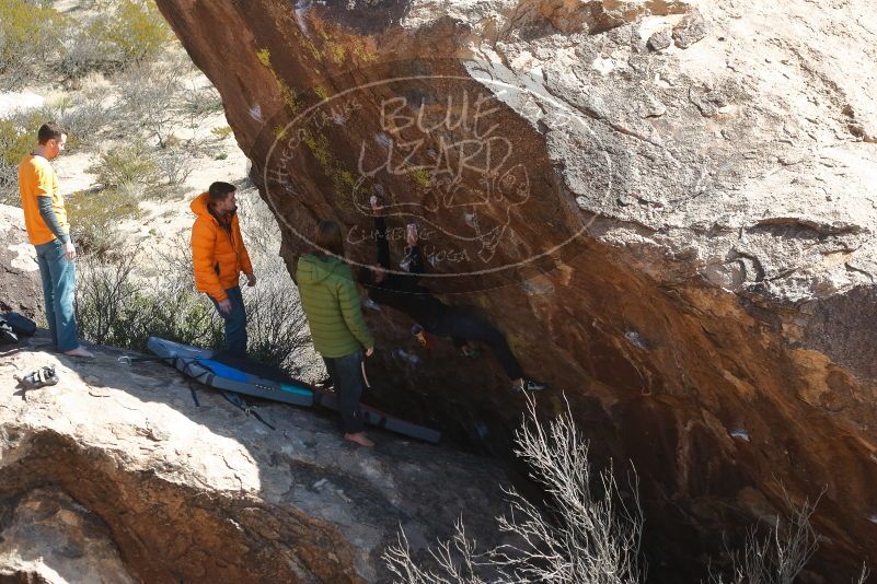 Bouldering in Hueco Tanks on 01/29/2020 with Blue Lizard Climbing and Yoga
Filename: SRM_20200129_1413410.jpg
Aperture: f/4.0
Shutter Speed: 1/400
Body: Canon EOS-1D Mark II
Lens: Canon EF 50mm f/1.8 II