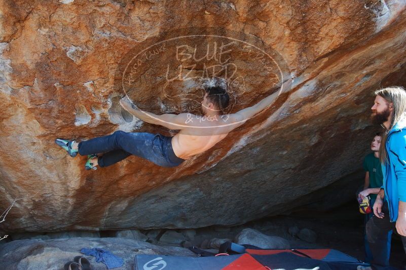 Bouldering in Hueco Tanks on 01/29/2020 with Blue Lizard Climbing and Yoga

Filename: SRM_20200129_1515060.jpg
Aperture: f/6.3
Shutter Speed: 1/320
Body: Canon EOS-1D Mark II
Lens: Canon EF 16-35mm f/2.8 L