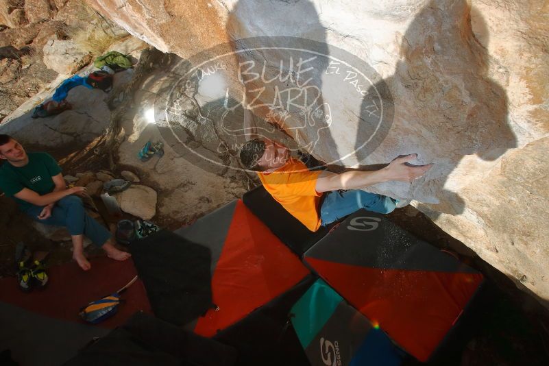 Bouldering in Hueco Tanks on 01/29/2020 with Blue Lizard Climbing and Yoga

Filename: SRM_20200129_1708520.jpg
Aperture: f/8.0
Shutter Speed: 1/250
Body: Canon EOS-1D Mark II
Lens: Canon EF 16-35mm f/2.8 L