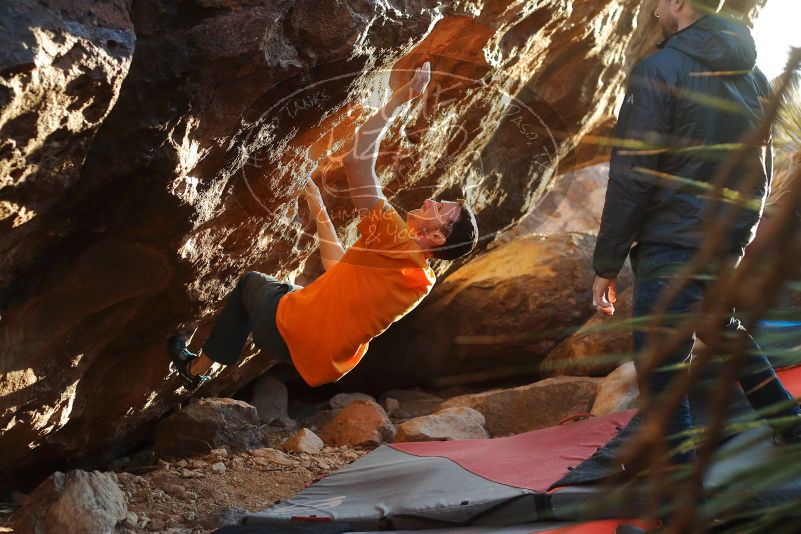 Bouldering in Hueco Tanks on 01/29/2020 with Blue Lizard Climbing and Yoga

Filename: SRM_20200129_1806370.jpg
Aperture: f/3.2
Shutter Speed: 1/500
Body: Canon EOS-1D Mark II
Lens: Canon EF 50mm f/1.8 II