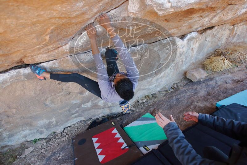 Bouldering in Hueco Tanks on 02/01/2020 with Blue Lizard Climbing and Yoga

Filename: SRM_20200201_1237000.jpg
Aperture: f/2.8
Shutter Speed: 1/250
Body: Canon EOS-1D Mark II
Lens: Canon EF 16-35mm f/2.8 L