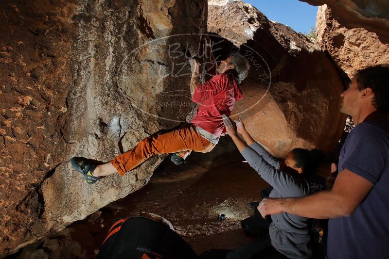 Bouldering in Hueco Tanks on 02/01/2020 with Blue Lizard Climbing and Yoga
Filename: SRM_20200201_1343300.jpg
Aperture: f/8.0
Shutter Speed: 1/250
Body: Canon EOS-1D Mark II
Lens: Canon EF 16-35mm f/2.8 L