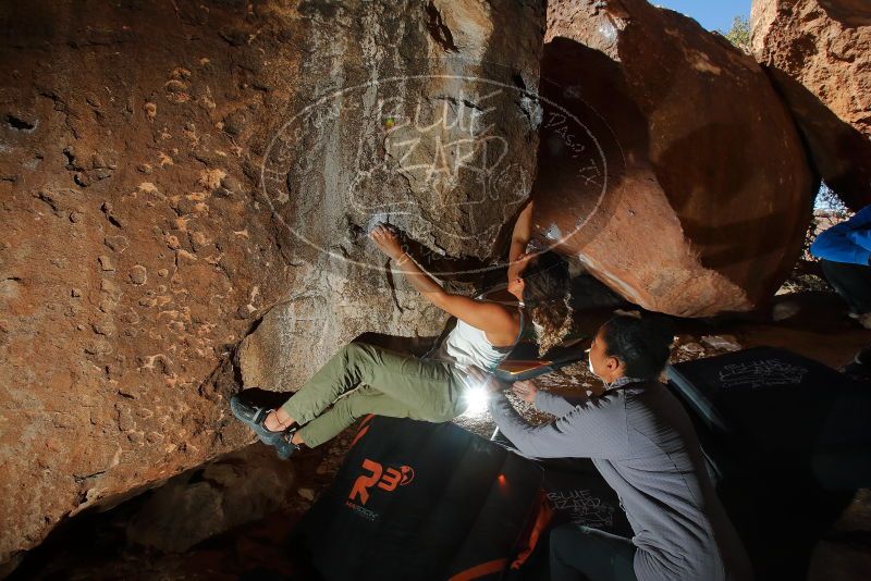 Bouldering in Hueco Tanks on 02/01/2020 with Blue Lizard Climbing and Yoga
Filename: SRM_20200201_1449320.jpg
Aperture: f/8.0
Shutter Speed: 1/250
Body: Canon EOS-1D Mark II
Lens: Canon EF 16-35mm f/2.8 L