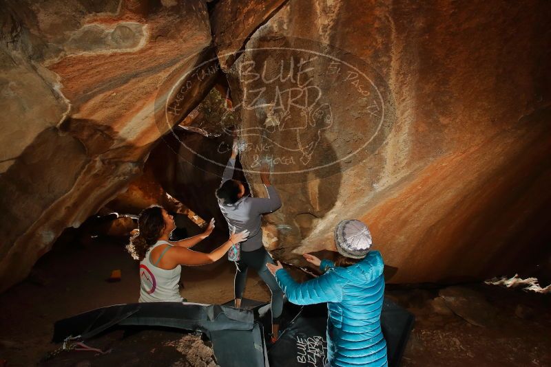 Bouldering in Hueco Tanks on 02/01/2020 with Blue Lizard Climbing and Yoga
Filename: SRM_20200201_1522140.jpg
Aperture: f/8.0
Shutter Speed: 1/250
Body: Canon EOS-1D Mark II
Lens: Canon EF 16-35mm f/2.8 L