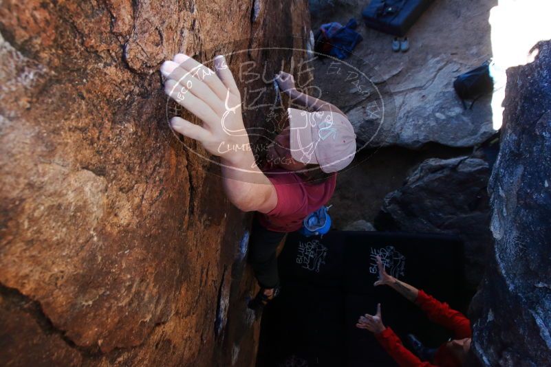 Bouldering in Hueco Tanks on 02/08/2020 with Blue Lizard Climbing and Yoga
Filename: SRM_20200208_1134111.jpg
Aperture: f/7.1
Shutter Speed: 1/250
Body: Canon EOS-1D Mark II
Lens: Canon EF 16-35mm f/2.8 L