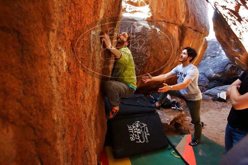 Bouldering in Hueco Tanks on 02/14/2020 with Blue Lizard Climbing and Yoga
Filename: SRM_20200214_1144300.jpg
Aperture: f/4.0
Shutter Speed: 1/250
Body: Canon EOS-1D Mark II
Lens: Canon EF 16-35mm f/2.8 L