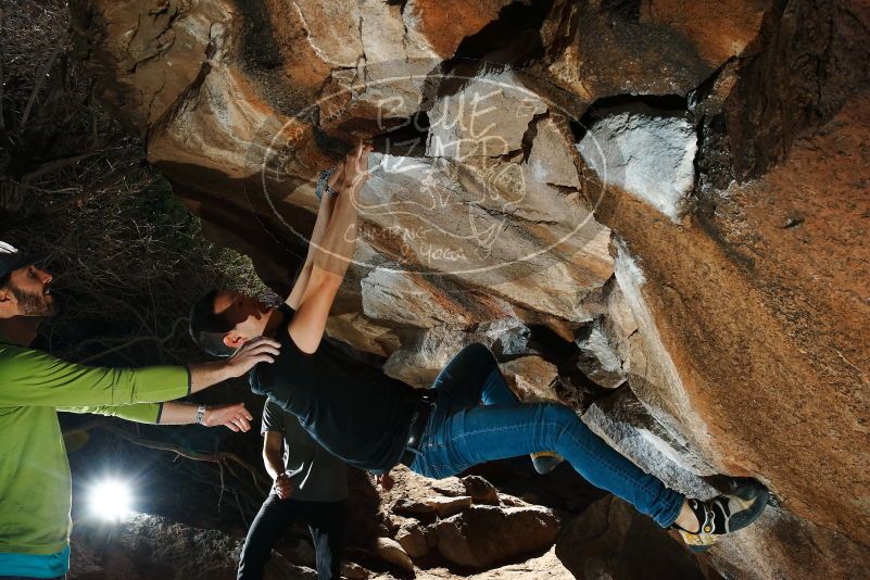 Bouldering in Hueco Tanks on 02/14/2020 with Blue Lizard Climbing and Yoga
Filename: SRM_20200214_1202130.jpg
Aperture: f/8.0
Shutter Speed: 1/250
Body: Canon EOS-1D Mark II
Lens: Canon EF 16-35mm f/2.8 L