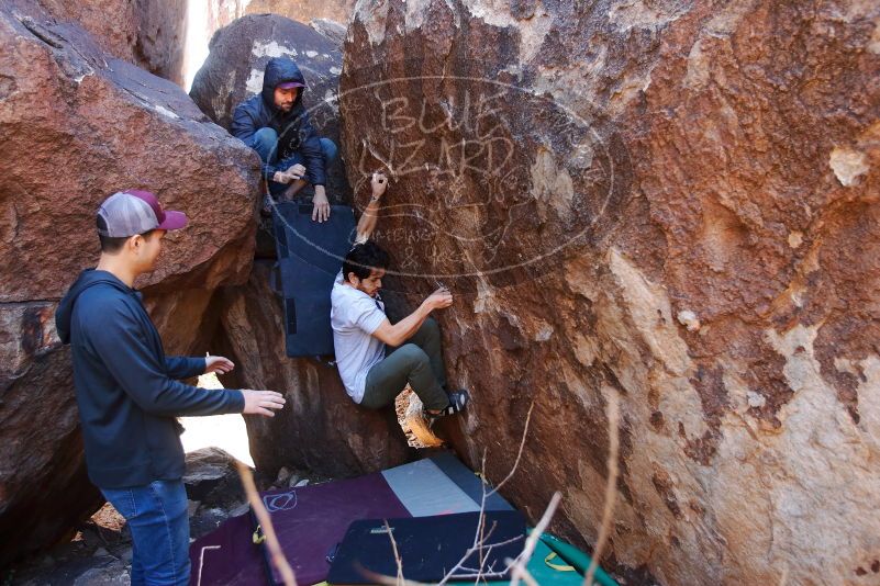 Bouldering in Hueco Tanks on 02/14/2020 with Blue Lizard Climbing and Yoga
Filename: SRM_20200214_1342580.jpg
Aperture: f/3.5
Shutter Speed: 1/250
Body: Canon EOS-1D Mark II
Lens: Canon EF 16-35mm f/2.8 L