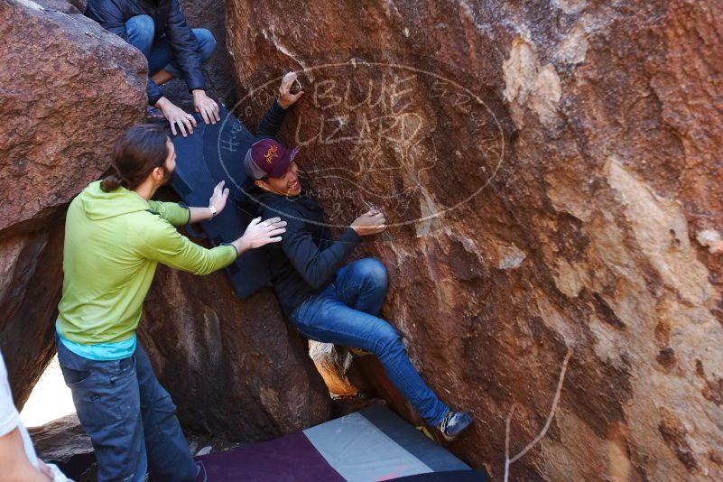 Bouldering in Hueco Tanks on 02/14/2020 with Blue Lizard Climbing and Yoga
Filename: SRM_20200214_1345140.jpg
Aperture: f/3.5
Shutter Speed: 1/250
Body: Canon EOS-1D Mark II
Lens: Canon EF 16-35mm f/2.8 L