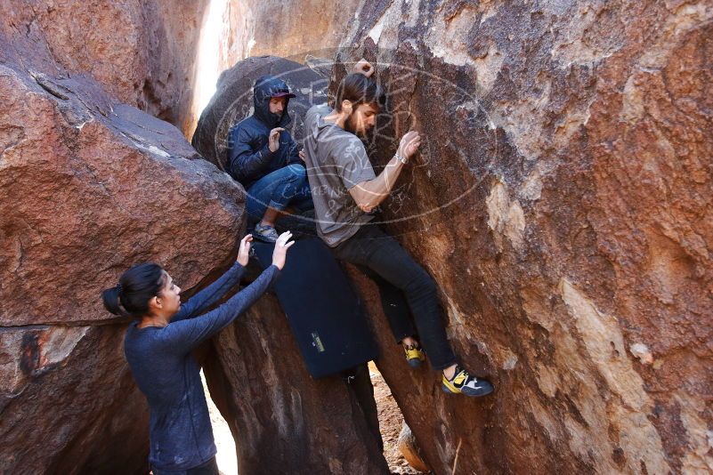 Bouldering in Hueco Tanks on 02/14/2020 with Blue Lizard Climbing and Yoga
Filename: SRM_20200214_1348360.jpg
Aperture: f/4.0
Shutter Speed: 1/250
Body: Canon EOS-1D Mark II
Lens: Canon EF 16-35mm f/2.8 L