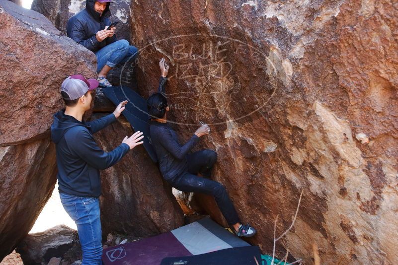 Bouldering in Hueco Tanks on 02/14/2020 with Blue Lizard Climbing and Yoga
Filename: SRM_20200214_1349270.jpg
Aperture: f/4.0
Shutter Speed: 1/250
Body: Canon EOS-1D Mark II
Lens: Canon EF 16-35mm f/2.8 L