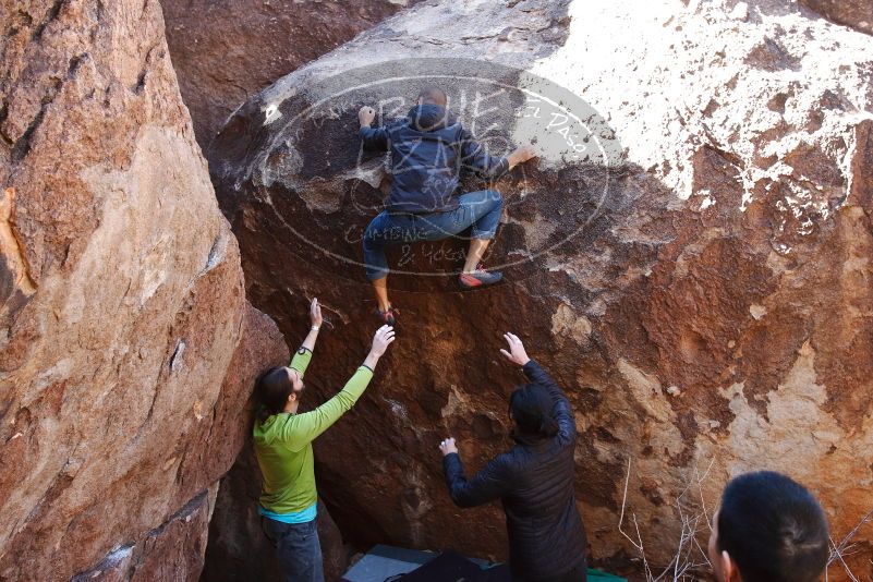 Bouldering in Hueco Tanks on 02/14/2020 with Blue Lizard Climbing and Yoga
Filename: SRM_20200214_1358210.jpg
Aperture: f/5.0
Shutter Speed: 1/250
Body: Canon EOS-1D Mark II
Lens: Canon EF 16-35mm f/2.8 L
