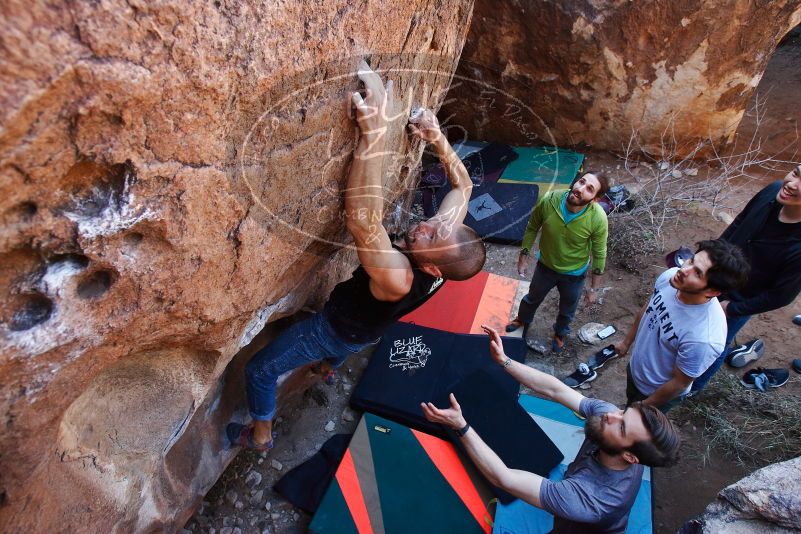 Bouldering in Hueco Tanks on 02/14/2020 with Blue Lizard Climbing and Yoga

Filename: SRM_20200214_1401451.jpg
Aperture: f/5.0
Shutter Speed: 1/250
Body: Canon EOS-1D Mark II
Lens: Canon EF 16-35mm f/2.8 L