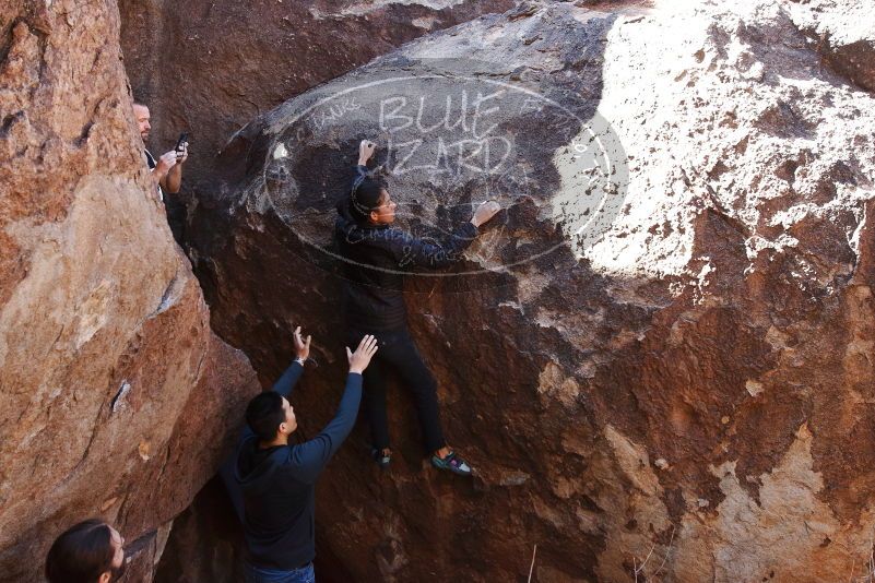 Bouldering in Hueco Tanks on 02/14/2020 with Blue Lizard Climbing and Yoga
Filename: SRM_20200214_1404401.jpg
Aperture: f/5.6
Shutter Speed: 1/250
Body: Canon EOS-1D Mark II
Lens: Canon EF 16-35mm f/2.8 L