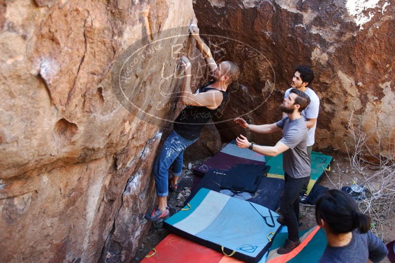 Bouldering in Hueco Tanks on 02/14/2020 with Blue Lizard Climbing and Yoga

Filename: SRM_20200214_1411510.jpg
Aperture: f/3.5
Shutter Speed: 1/500
Body: Canon EOS-1D Mark II
Lens: Canon EF 16-35mm f/2.8 L