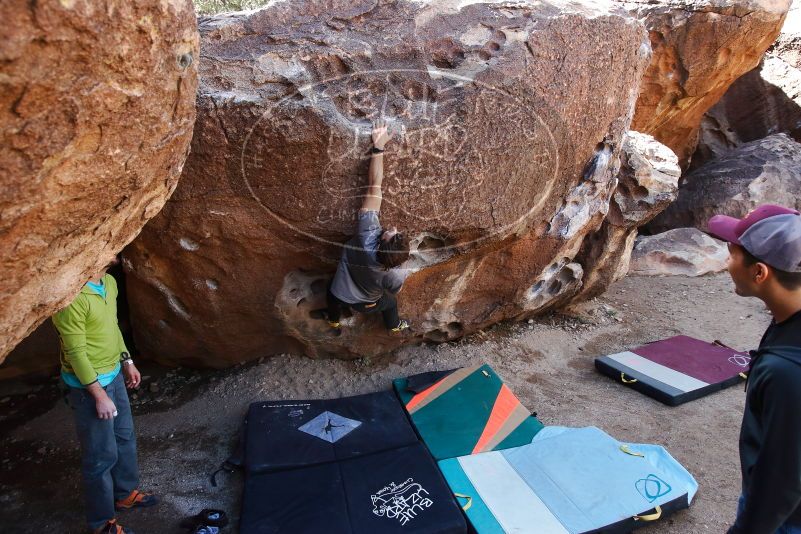 Bouldering in Hueco Tanks on 02/14/2020 with Blue Lizard Climbing and Yoga
Filename: SRM_20200214_1442050.jpg
Aperture: f/4.5
Shutter Speed: 1/320
Body: Canon EOS-1D Mark II
Lens: Canon EF 16-35mm f/2.8 L