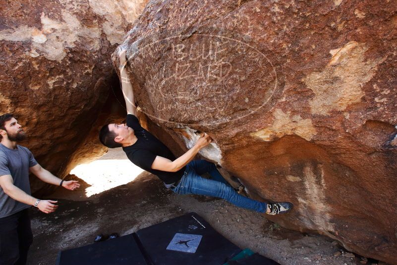 Bouldering in Hueco Tanks on 02/14/2020 with Blue Lizard Climbing and Yoga
Filename: SRM_20200214_1453500.jpg
Aperture: f/5.6
Shutter Speed: 1/250
Body: Canon EOS-1D Mark II
Lens: Canon EF 16-35mm f/2.8 L