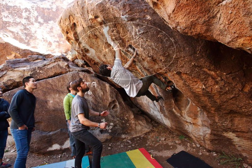 Bouldering in Hueco Tanks on 02/14/2020 with Blue Lizard Climbing and Yoga
Filename: SRM_20200214_1521390.jpg
Aperture: f/5.0
Shutter Speed: 1/250
Body: Canon EOS-1D Mark II
Lens: Canon EF 16-35mm f/2.8 L