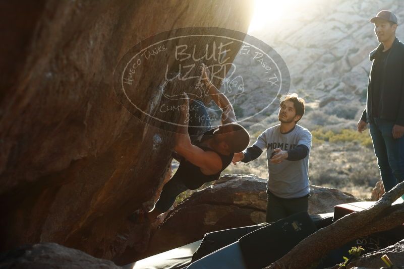Bouldering in Hueco Tanks on 02/14/2020 with Blue Lizard Climbing and Yoga
Filename: SRM_20200214_1811380.jpg
Aperture: f/4.5
Shutter Speed: 1/250
Body: Canon EOS-1D Mark II
Lens: Canon EF 50mm f/1.8 II