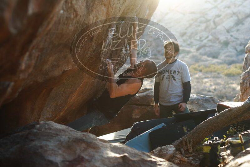 Bouldering in Hueco Tanks on 02/14/2020 with Blue Lizard Climbing and Yoga
Filename: SRM_20200214_1815360.jpg
Aperture: f/3.2
Shutter Speed: 1/250
Body: Canon EOS-1D Mark II
Lens: Canon EF 50mm f/1.8 II
