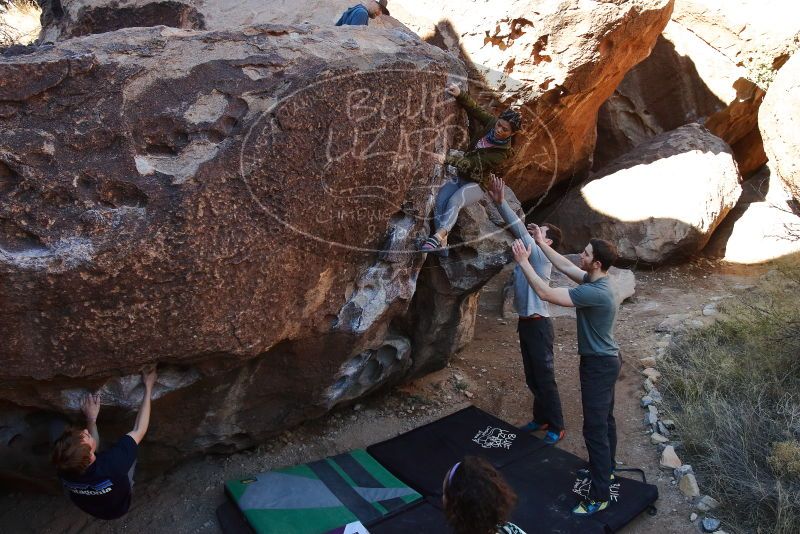 Bouldering in Hueco Tanks on 02/16/2020 with Blue Lizard Climbing and Yoga
Filename: SRM_20200216_1036440.jpg
Aperture: f/6.3
Shutter Speed: 1/250
Body: Canon EOS-1D Mark II
Lens: Canon EF 16-35mm f/2.8 L