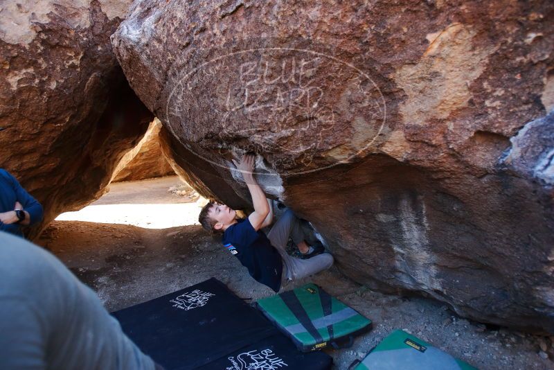Bouldering in Hueco Tanks on 02/16/2020 with Blue Lizard Climbing and Yoga

Filename: SRM_20200216_1040030.jpg
Aperture: f/2.8
Shutter Speed: 1/500
Body: Canon EOS-1D Mark II
Lens: Canon EF 16-35mm f/2.8 L