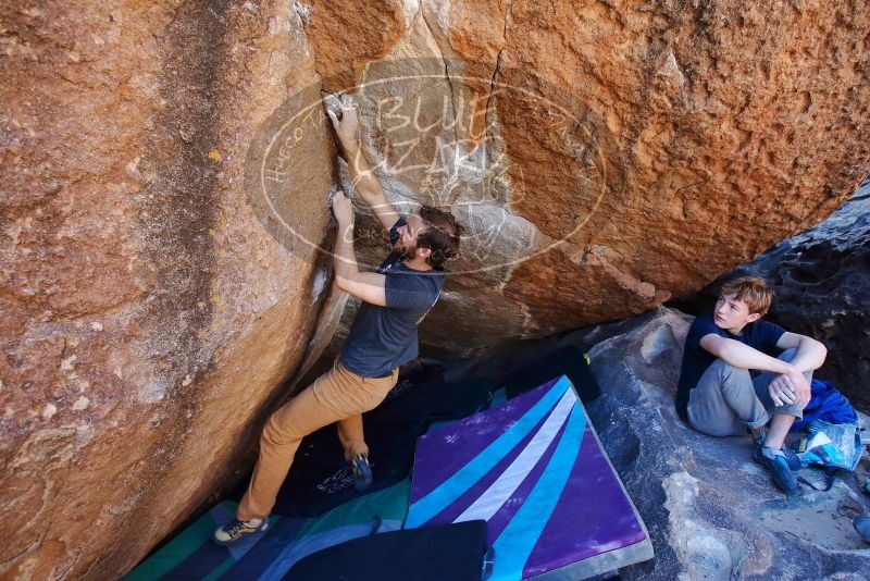 Bouldering in Hueco Tanks on 02/16/2020 with Blue Lizard Climbing and Yoga
Filename: SRM_20200216_1142300.jpg
Aperture: f/5.0
Shutter Speed: 1/250
Body: Canon EOS-1D Mark II
Lens: Canon EF 16-35mm f/2.8 L