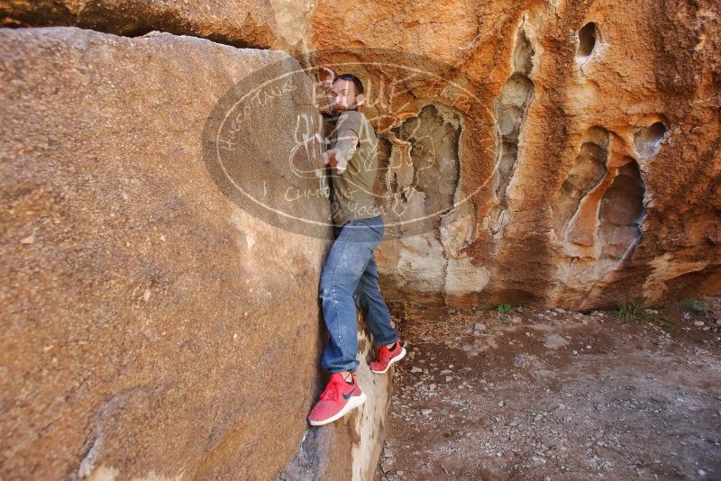 Bouldering in Hueco Tanks on 02/16/2020 with Blue Lizard Climbing and Yoga

Filename: SRM_20200216_1233120.jpg
Aperture: f/5.0
Shutter Speed: 1/250
Body: Canon EOS-1D Mark II
Lens: Canon EF 16-35mm f/2.8 L