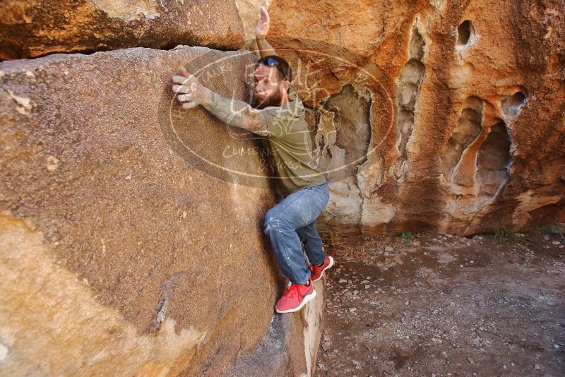 Bouldering in Hueco Tanks on 02/16/2020 with Blue Lizard Climbing and Yoga

Filename: SRM_20200216_1233130.jpg
Aperture: f/5.0
Shutter Speed: 1/250
Body: Canon EOS-1D Mark II
Lens: Canon EF 16-35mm f/2.8 L