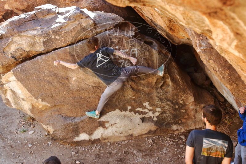 Bouldering in Hueco Tanks on 02/16/2020 with Blue Lizard Climbing and Yoga

Filename: SRM_20200216_1236450.jpg
Aperture: f/5.0
Shutter Speed: 1/250
Body: Canon EOS-1D Mark II
Lens: Canon EF 16-35mm f/2.8 L
