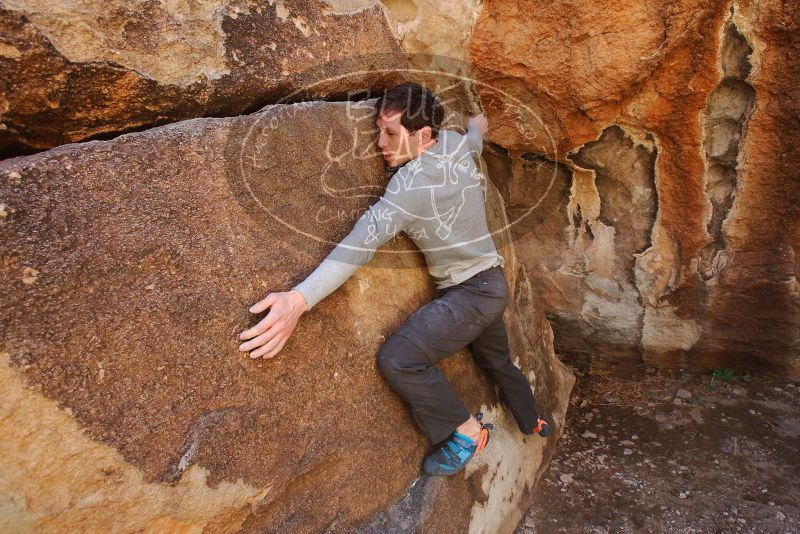 Bouldering in Hueco Tanks on 02/16/2020 with Blue Lizard Climbing and Yoga
Filename: SRM_20200216_1240580.jpg
Aperture: f/5.6
Shutter Speed: 1/250
Body: Canon EOS-1D Mark II
Lens: Canon EF 16-35mm f/2.8 L
