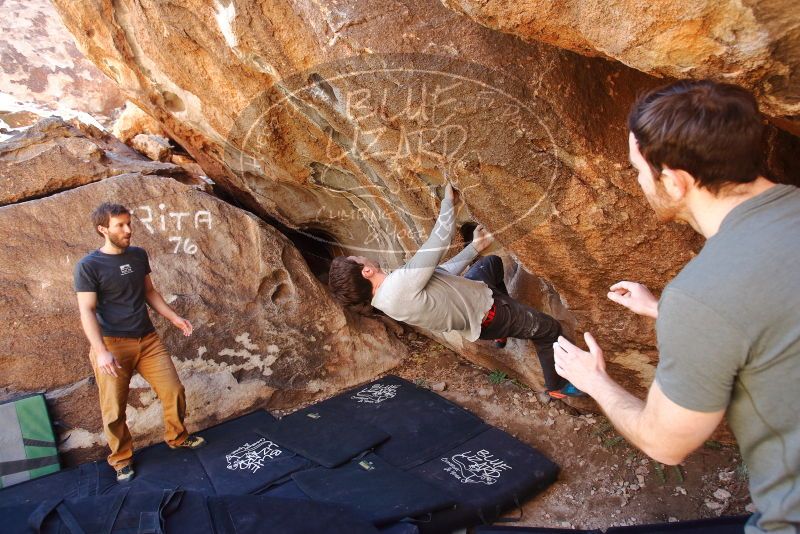 Bouldering in Hueco Tanks on 02/16/2020 with Blue Lizard Climbing and Yoga
Filename: SRM_20200216_1320050.jpg
Aperture: f/4.0
Shutter Speed: 1/250
Body: Canon EOS-1D Mark II
Lens: Canon EF 16-35mm f/2.8 L