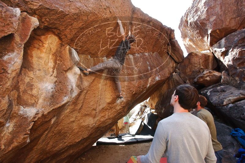 Bouldering in Hueco Tanks on 02/16/2020 with Blue Lizard Climbing and Yoga
Filename: SRM_20200216_1418280.jpg
Aperture: f/5.6
Shutter Speed: 1/250
Body: Canon EOS-1D Mark II
Lens: Canon EF 16-35mm f/2.8 L