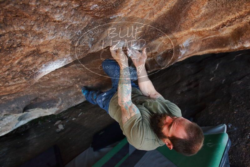 Bouldering in Hueco Tanks on 02/16/2020 with Blue Lizard Climbing and Yoga
Filename: SRM_20200216_1607270.jpg
Aperture: f/4.5
Shutter Speed: 1/250
Body: Canon EOS-1D Mark II
Lens: Canon EF 16-35mm f/2.8 L