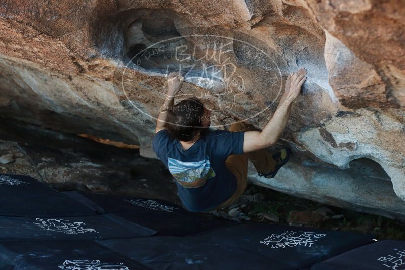 Bouldering in Hueco Tanks on 02/16/2020 with Blue Lizard Climbing and Yoga

Filename: SRM_20200216_1703030.jpg
Aperture: f/3.2
Shutter Speed: 1/250
Body: Canon EOS-1D Mark II
Lens: Canon EF 50mm f/1.8 II