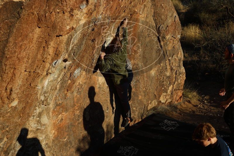 Bouldering in Hueco Tanks on 02/16/2020 with Blue Lizard Climbing and Yoga
Filename: SRM_20200216_1816260.jpg
Aperture: f/5.0
Shutter Speed: 1/400
Body: Canon EOS-1D Mark II
Lens: Canon EF 50mm f/1.8 II