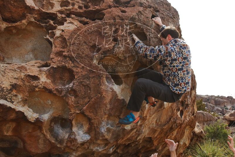 Bouldering in Hueco Tanks on 02/17/2020 with Blue Lizard Climbing and Yoga
Filename: SRM_20200217_1225580.jpg
Aperture: f/9.0
Shutter Speed: 1/250
Body: Canon EOS-1D Mark II
Lens: Canon EF 16-35mm f/2.8 L