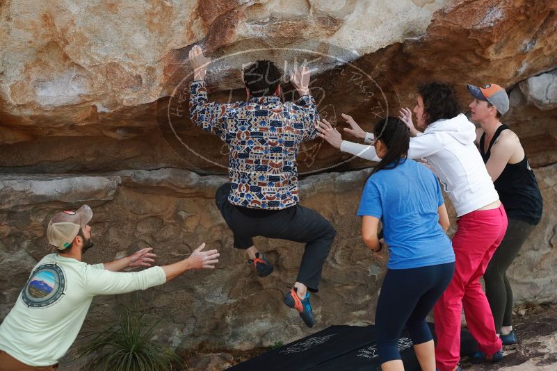 Bouldering in Hueco Tanks on 02/17/2020 with Blue Lizard Climbing and Yoga
Filename: SRM_20200217_1302310.jpg
Aperture: f/4.0
Shutter Speed: 1/400
Body: Canon EOS-1D Mark II
Lens: Canon EF 50mm f/1.8 II