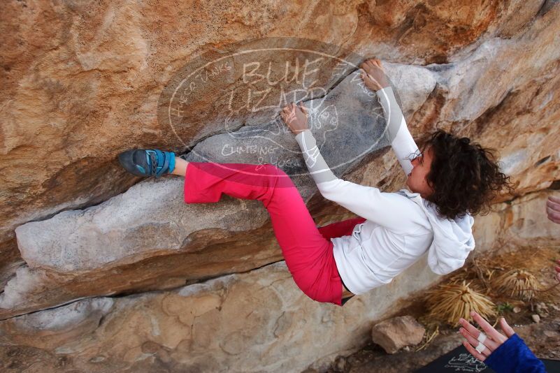 Bouldering in Hueco Tanks on 02/17/2020 with Blue Lizard Climbing and Yoga
Filename: SRM_20200217_1350360.jpg
Aperture: f/4.5
Shutter Speed: 1/400
Body: Canon EOS-1D Mark II
Lens: Canon EF 16-35mm f/2.8 L