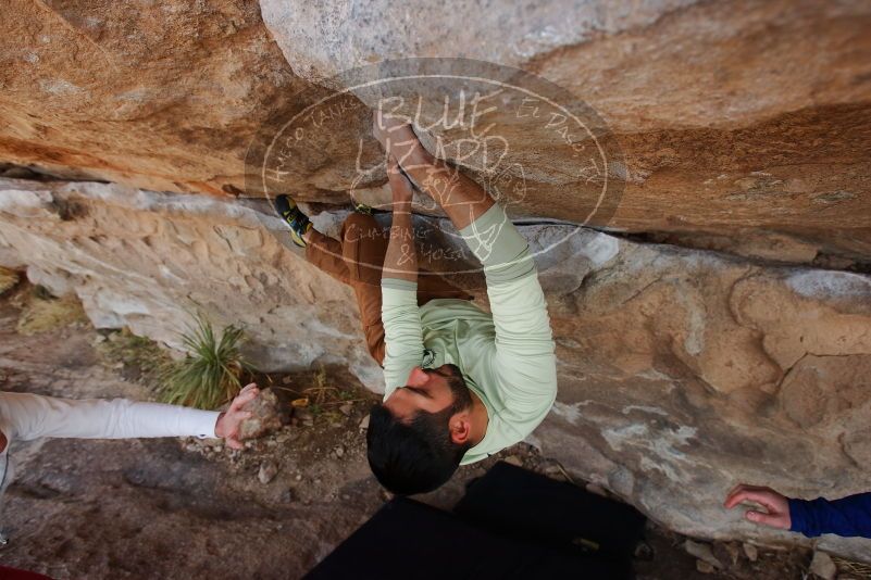Bouldering in Hueco Tanks on 02/17/2020 with Blue Lizard Climbing and Yoga
Filename: SRM_20200217_1404260.jpg
Aperture: f/5.6
Shutter Speed: 1/320
Body: Canon EOS-1D Mark II
Lens: Canon EF 16-35mm f/2.8 L