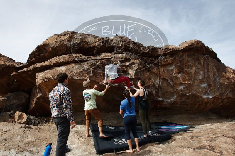 Bouldering in Hueco Tanks on 02/17/2020 with Blue Lizard Climbing and Yoga
Filename: SRM_20200217_1430080.jpg
Aperture: f/6.3
Shutter Speed: 1/400
Body: Canon EOS-1D Mark II
Lens: Canon EF 16-35mm f/2.8 L