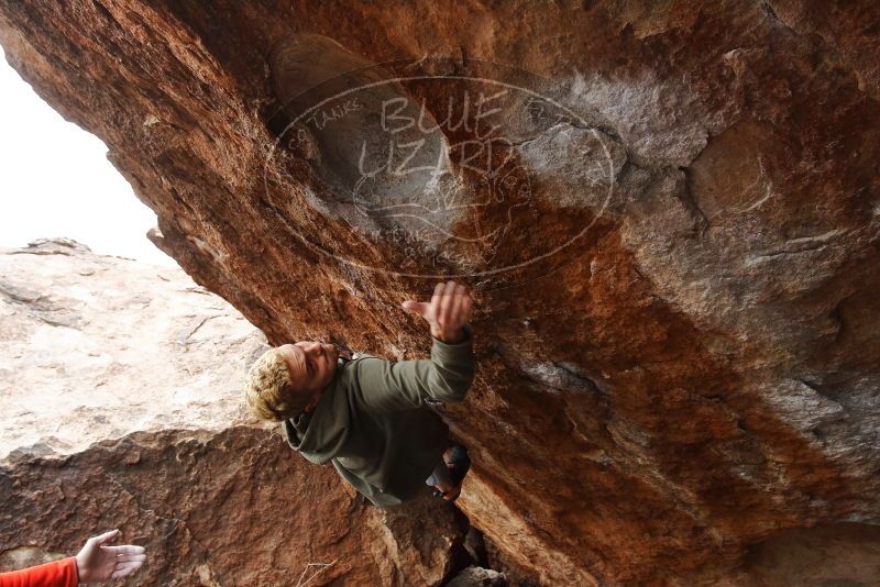 Bouldering in Hueco Tanks on 02/21/2020 with Blue Lizard Climbing and Yoga
Filename: SRM_20200221_1359070.jpg
Aperture: f/7.1
Shutter Speed: 1/320
Body: Canon EOS-1D Mark II
Lens: Canon EF 16-35mm f/2.8 L