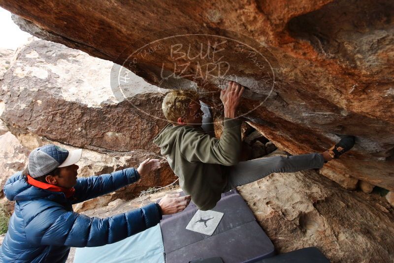 Bouldering in Hueco Tanks on 02/21/2020 with Blue Lizard Climbing and Yoga
Filename: SRM_20200221_1405540.jpg
Aperture: f/5.6
Shutter Speed: 1/320
Body: Canon EOS-1D Mark II
Lens: Canon EF 16-35mm f/2.8 L