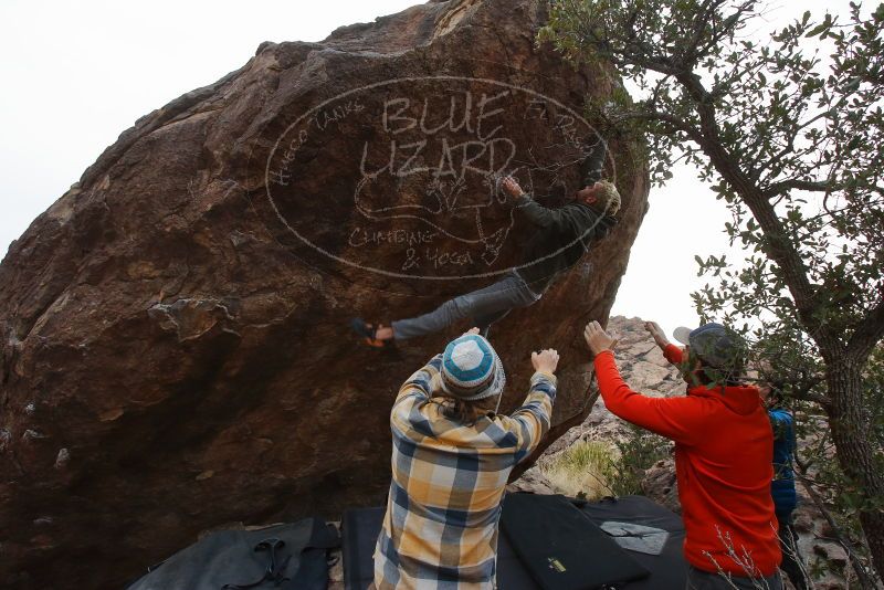 Bouldering in Hueco Tanks on 02/21/2020 with Blue Lizard Climbing and Yoga
Filename: SRM_20200221_1733140.jpg
Aperture: f/8.0
Shutter Speed: 1/250
Body: Canon EOS-1D Mark II
Lens: Canon EF 16-35mm f/2.8 L