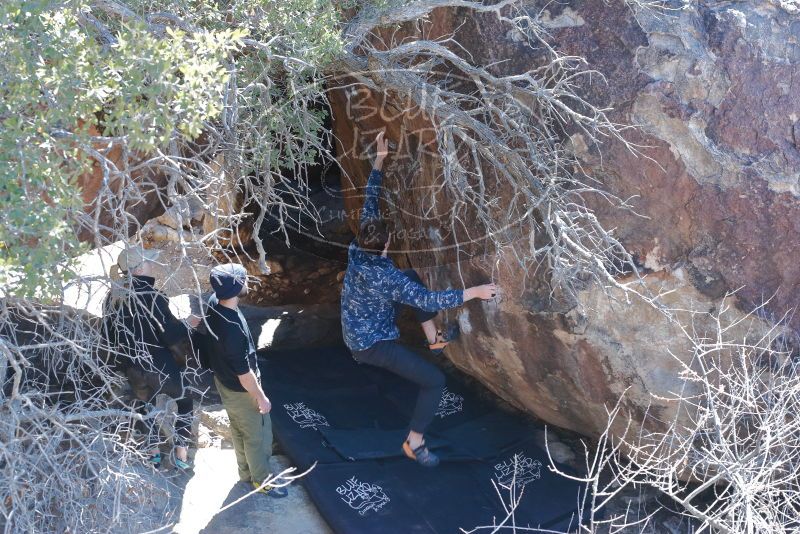 Bouldering in Hueco Tanks on 02/25/2020 with Blue Lizard Climbing and Yoga

Filename: SRM_20200225_1138460.jpg
Aperture: f/5.6
Shutter Speed: 1/250
Body: Canon EOS-1D Mark II
Lens: Canon EF 50mm f/1.8 II