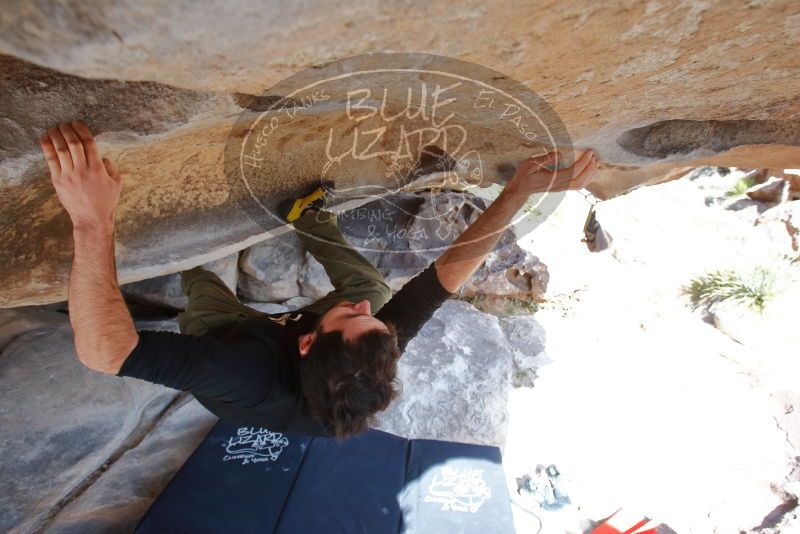 Bouldering in Hueco Tanks on 02/25/2020 with Blue Lizard Climbing and Yoga

Filename: SRM_20200225_1525410.jpg
Aperture: f/6.3
Shutter Speed: 1/250
Body: Canon EOS-1D Mark II
Lens: Canon EF 16-35mm f/2.8 L