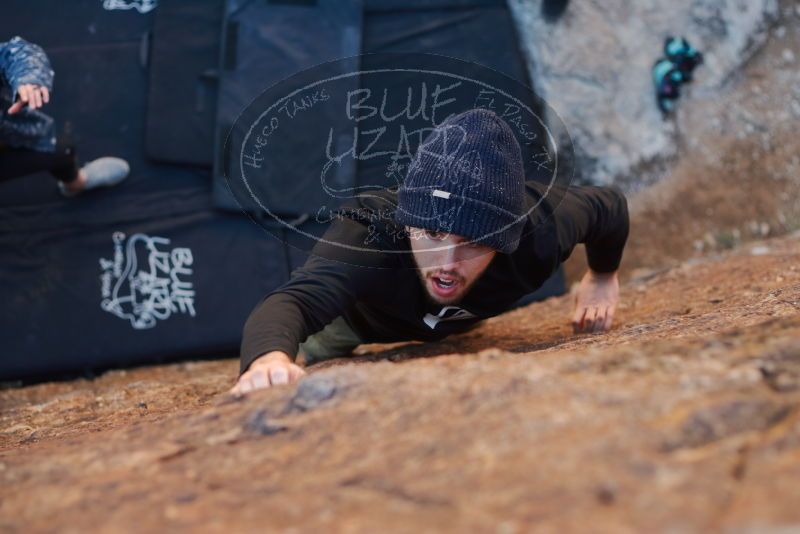 Bouldering in Hueco Tanks on 02/25/2020 with Blue Lizard Climbing and Yoga
Filename: SRM_20200225_1724560.jpg
Aperture: f/2.8
Shutter Speed: 1/250
Body: Canon EOS-1D Mark II
Lens: Canon EF 50mm f/1.8 II