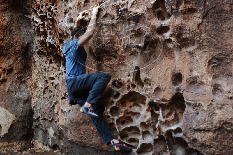 Bouldering in Hueco Tanks on 02/28/2020 with Blue Lizard Climbing and Yoga

Filename: SRM_20200228_1648420.jpg
Aperture: f/3.2
Shutter Speed: 1/100
Body: Canon EOS-1D Mark II
Lens: Canon EF 50mm f/1.8 II