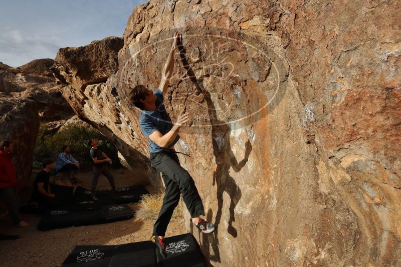 Bouldering in Hueco Tanks on 02/28/2020 with Blue Lizard Climbing and Yoga
Filename: SRM_20200228_1749200.jpg
Aperture: f/8.0
Shutter Speed: 1/500
Body: Canon EOS-1D Mark II
Lens: Canon EF 16-35mm f/2.8 L