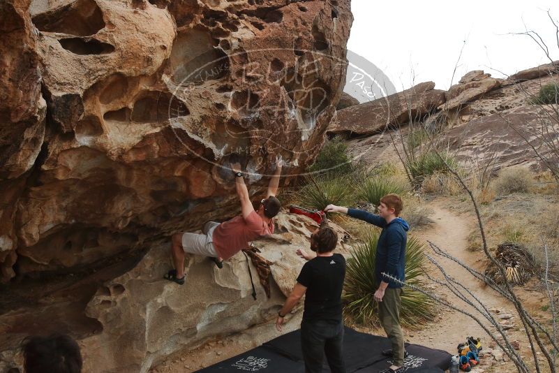 Bouldering in Hueco Tanks on 02/29/2020 with Blue Lizard Climbing and Yoga
Filename: SRM_20200229_1652180.jpg
Aperture: f/8.0
Shutter Speed: 1/250
Body: Canon EOS-1D Mark II
Lens: Canon EF 16-35mm f/2.8 L